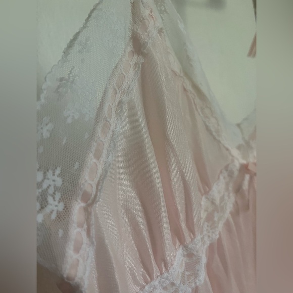 Not AVAILABLE Vintage Silk Satin Slip Chemise nightgown lace Beeline Maxi - Picture 7 of 9